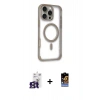 MARSİLYAN™- iPhone 16 Pro Max Kılıf Eksen Klasik Koleksiyonu - Siyah Buffer Hayalet Cam Ekran Koruyucu + Bilvis Titan Kamera Lens - TMGI