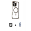 MARSİLYAN™- iPhone 16 Pro Max Kılıf Eksen Klasik Koleksiyonu - Siyah Joko Magic 5D Cam + PVD Metal Kamera Lens - GS