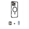MARSİLYAN™- iPhone 16 Pro Max Kılıf Eksen Klasik Koleksiyonu - Siyah Joko Magic 5D Cam + PVD Metal Kamera Lens - GD