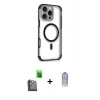 MARSİLYAN™- iPhone 16 Pro Max Kılıf Eksen Klasik Koleksiyonu - Siyah Joko Magic 5D Cam + Raze Metal Kamera Lens - SH