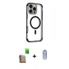 MARSİLYAN™- iPhone 16 Pro Max Kılıf Eksen Klasik Koleksiyonu - Siyah Joko Magic 5D Cam + Raze Metal Kamera Lens - CLTM