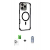 MARSİLYAN™- iPhone 16 Pro Max Kılıf Eksen Klasik Koleksiyonu - Siyah Joko Magic 5D Cam + Raze Metal Kamera Lens - BZ