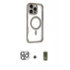 MARSİLYAN™- iPhone 16 Pro Max Kılıf Eksen Klasik Koleksiyonu - Siyah Joko Magic 5D Hayalet Cam + Pers Alüminyum Kamera Lens - GI
