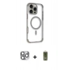 MARSİLYAN™- iPhone 16 Pro Max Kılıf Eksen Klasik Koleksiyonu - Siyah Joko Magic 5D Hayalet Cam + Pers Alüminyum Kamera Lens - GI
