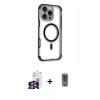 MARSİLYAN™- iPhone 16 Pro Max Kılıf Eksen Klasik Koleksiyonu - Siyah Joko Magic 5D Hayalet Cam + Bilvis Titan Kamera Lens - GS