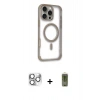 MARSİLYAN™- iPhone 16 Pro Max Kılıf Eksen Klasik Koleksiyonu - Siyah Joko Magic 5D Hayalet Cam + Pers Alüminyum Kamera Lens - GS