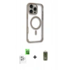 MARSİLYAN™- iPhone 16 Pro Max Kılıf Eksen Klasik Koleksiyonu - Siyah Joko Magic 5D Hayalet Cam + Raze Metal Kamera Lens - BZ