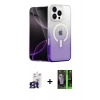 MARSİLYAN™- iPhone 16 Pro Max Kılıf Eksen Minimal Özel Seri - Şeffaf 360 Full Body Arka Koruyucu + Bilvis Titan Kamera Lens - TMGI