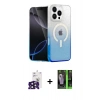 MARSİLYAN™- iPhone 16 Pro Max Kılıf Eksen Minimal Özel Seri - Şeffaf 360 Full Body Arka Koruyucu + Bilvis Titan Kamera Lens - SH
