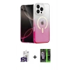 MARSİLYAN™- iPhone 16 Pro Max Kılıf Eksen Minimal Özel Seri - Şeffaf 360 Full Body Arka Koruyucu + Bilvis Titan Kamera Lens - TMGI