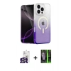 MARSİLYAN™- iPhone 16 Pro Max Kılıf Eksen Minimal Özel Seri - Şeffaf 360 Full Body Arka Koruyucu + Bilvis Titan Kamera Lens - GS