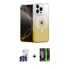MARSİLYAN™- iPhone 16 Pro Max Kılıf Eksen Minimal Özel Seri - Şeffaf 360 Full Body Arka Koruyucu + Bilvis Titan Kamera Lens - GS