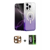 MARSİLYAN™- iPhone 16 Pro Max Kılıf Eksen Minimal Özel Seri - Şeffaf 360 Full Body Arka Koruyucu + Pers Alüminyum Kamera Lens - CLTM
