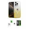 MARSİLYAN™- iPhone 16 Pro Max Kılıf Eksen Minimal Özel Seri - Şeffaf 360 Full Body Arka Koruyucu + Raze Metal Kamera Lens - BZ