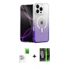 MARSİLYAN™- iPhone 16 Pro Max Kılıf Eksen Minimal Özel Seri - Şeffaf 360 Full Body Arka Koruyucu + Raze Metal Kamera Lens - BZ