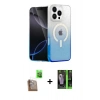 MARSİLYAN™- iPhone 16 Pro Max Kılıf Eksen Minimal Özel Seri - Şeffaf 360 Full Body Arka Koruyucu + Raze Metal Kamera Lens - CLTM