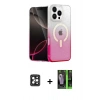 MARSİLYAN™- iPhone 16 Pro Max Kılıf Eksen Minimal Özel Seri - Şeffaf 360 Full Body Arka Koruyucu + PVD Metal Kamera Lens - SH