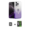 MARSİLYAN™- iPhone 16 Pro Max Kılıf Eksen Minimal Özel Seri - Şeffaf 360 Full Body Arka Koruyucu + PVD Metal Kamera Lens - SH