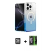 MARSİLYAN™- iPhone 16 Pro Max Kılıf Eksen Minimal Özel Seri - Şeffaf 360 Full Body Arka Koruyucu + PVD Metal Kamera Lens - SH
