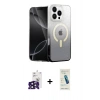 MARSİLYAN™- iPhone 16 Pro Max Kılıf Eksen Minimal Özel Seri - Şeffaf Pasifik Cam Ekran Koruyucu + Bilvis Titan Kamera Lens - SH