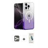 MARSİLYAN™- iPhone 16 Pro Max Kılıf Eksen Minimal Özel Seri - Şeffaf Pasifik Cam Ekran Koruyucu + PVD Metal Kamera Lens - GD