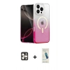 MARSİLYAN™- iPhone 16 Pro Max Kılıf Eksen Minimal Özel Seri - Şeffaf Pasifik Cam Ekran Koruyucu + PVD Metal Kamera Lens - GD
