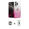 MARSİLYAN™- iPhone 16 Pro Max Kılıf Eksen Minimal Özel Seri - Şeffaf Pasifik Cam Ekran Koruyucu + PVD Metal Kamera Lens - GS