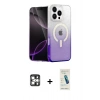 MARSİLYAN™- iPhone 16 Pro Max Kılıf Eksen Minimal Özel Seri - Şeffaf Pasifik Cam Ekran Koruyucu + PVD Metal Kamera Lens - GS