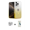 MARSİLYAN™- iPhone 16 Pro Max Kılıf Eksen Minimal Özel Seri - Şeffaf Pasifik Cam Ekran Koruyucu + Pers Alüminyum Kamera Lens - GS