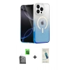 MARSİLYAN™- iPhone 16 Pro Max Kılıf Eksen Minimal Özel Seri - Şeffaf Pasifik Cam Ekran Koruyucu + Raze Metal Kamera Lens - SH