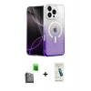 MARSİLYAN™- iPhone 16 Pro Max Kılıf Eksen Minimal Özel Seri - Şeffaf Pasifik Cam Ekran Koruyucu + Raze Metal Kamera Lens - SH
