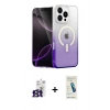 MARSİLYAN™- iPhone 16 Pro Max Kılıf Eksen Minimal Özel Seri - Şeffaf Pasifik Cam Ekran Koruyucu + Titanyum Gri Bilvis Titan Kamera Lens