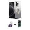 MARSİLYAN™- iPhone 16 Pro Max Kılıf Eksen Minimal Özel Seri - Siyah 360 Mat Full Body Arka Koruyucu + Bilvis Titan Kamera Lens - SH