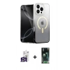 MARSİLYAN™- iPhone 16 Pro Max Kılıf Eksen Minimal Özel Seri - Siyah 360 Mat Full Body Arka Koruyucu + Bilvis Titan Kamera Lens - TMGI