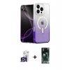 MARSİLYAN™- iPhone 16 Pro Max Kılıf Eksen Minimal Özel Seri - Siyah 360 Mat Full Body Arka Koruyucu + Bilvis Titan Kamera Lens - TMGI