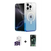 MARSİLYAN™- iPhone 16 Pro Max Kılıf Eksen Minimal Özel Seri - Siyah 360 Mat Full Body Arka Koruyucu + Bilvis Titan Kamera Lens - SH