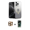 MARSİLYAN™- iPhone 16 Pro Max Kılıf Eksen Minimal Özel Seri - Siyah 360 Mat Full Body Arka Koruyucu + Çöl Titanyum Pers Alüminyum Kamera Lens