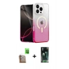 MARSİLYAN™- iPhone 16 Pro Max Kılıf Eksen Minimal Özel Seri - Siyah 360 Mat Full Body Arka Koruyucu + Çöl Titanyum Raze Metal Kamera Lens