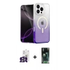 MARSİLYAN™- iPhone 16 Pro Max Kılıf Eksen Minimal Özel Seri - Siyah 360 Mat Full Body Arka Koruyucu + Bilvis Titan Kamera Lens - GS