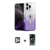 MARSİLYAN™- iPhone 16 Pro Max Kılıf Eksen Minimal Özel Seri - Siyah 360 Mat Full Body Arka Koruyucu + PVD Metal Kamera Lens - GS