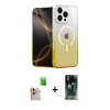 MARSİLYAN™- iPhone 16 Pro Max Kılıf Eksen Minimal Özel Seri - Siyah 360 Mat Full Body Arka Koruyucu + Raze Metal Kamera Lens - NLGY
