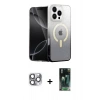 MARSİLYAN™- iPhone 16 Pro Max Kılıf Eksen Minimal Özel Seri - Siyah 360 Mat Full Body Arka Koruyucu + Pers Alüminyum Kamera Lens - GI