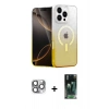 MARSİLYAN™- iPhone 16 Pro Max Kılıf Eksen Minimal Özel Seri - Siyah 360 Mat Full Body Arka Koruyucu + Pers Alüminyum Kamera Lens - GI