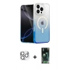 MARSİLYAN™- iPhone 16 Pro Max Kılıf Eksen Minimal Özel Seri - Siyah 360 Mat Full Body Arka Koruyucu + Pers Alüminyum Kamera Lens - GS