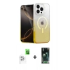 MARSİLYAN™- iPhone 16 Pro Max Kılıf Eksen Minimal Özel Seri - Siyah 360 Mat Full Body Arka Koruyucu + Raze Metal Kamera Lens - BZ