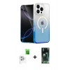 MARSİLYAN™- iPhone 16 Pro Max Kılıf Eksen Minimal Özel Seri - Siyah 360 Mat Full Body Arka Koruyucu + Raze Metal Kamera Lens - BZ