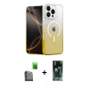 MARSİLYAN™- iPhone 16 Pro Max Kılıf Eksen Minimal Özel Seri - Siyah 360 Mat Full Body Arka Koruyucu + Raze Metal Kamera Lens - SH