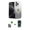 MARSİLYAN™- iPhone 16 Pro Max Kılıf Eksen Minimal Özel Seri - Siyah 360 Mat Full Body Arka Koruyucu + Raze Metal Kamera Lens - SH