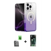 MARSİLYAN™- iPhone 16 Pro Max Kılıf Eksen Minimal Özel Seri - Siyah 360 Mat Full Body Arka Koruyucu + Raze Metal Kamera Lens - SH