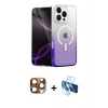MARSİLYAN™- iPhone 16 Pro Max Kılıf Eksen Minimal Özel Seri - Siyah 3D Antistatik Cam Ekran Koruyucu + Pers Alüminyum Kamera Lens - CLTM